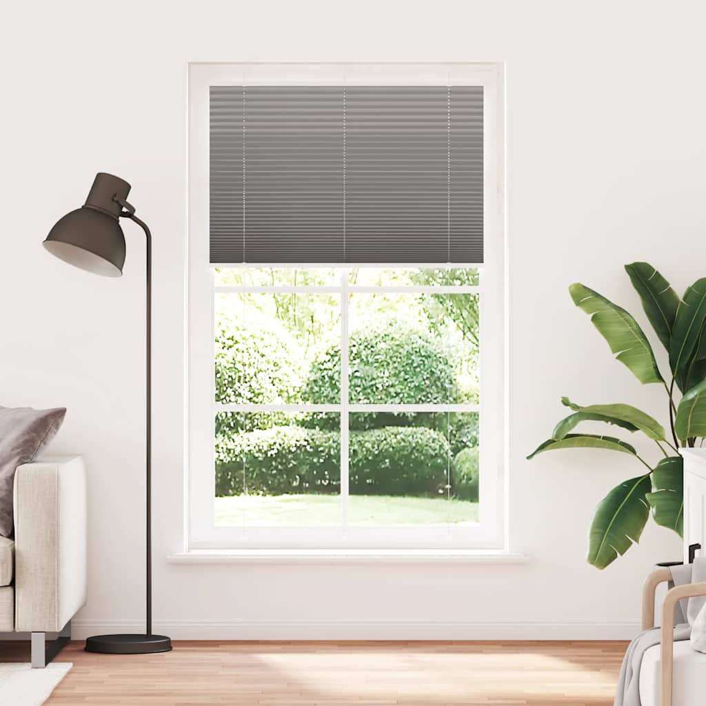 Antracite plissada cega 115x200 cm largura tecido 114,4 cm