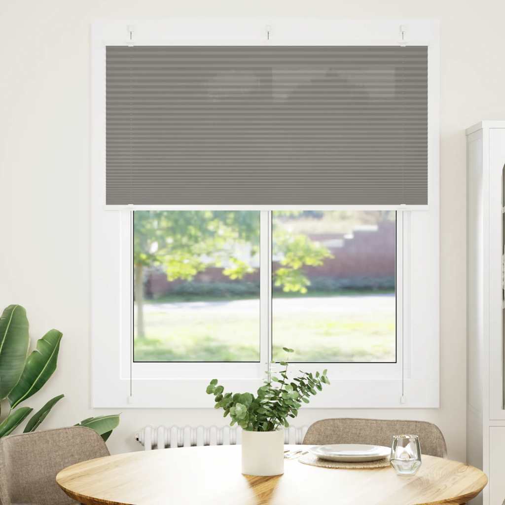 Antracite plissada cega 115x150 cm largura tecido 114,4 cm
