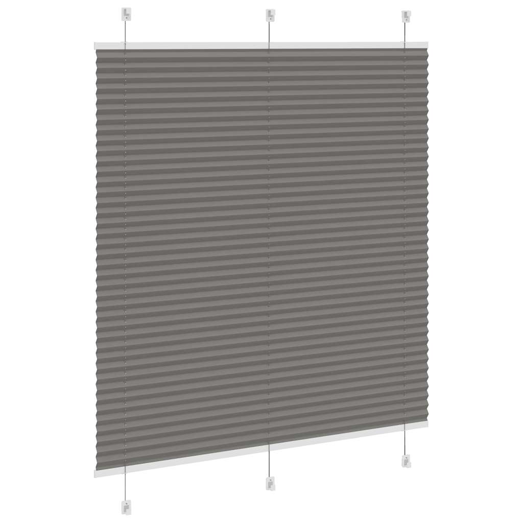 Antracite plissada cega 115x150 cm largura tecido 114,4 cm