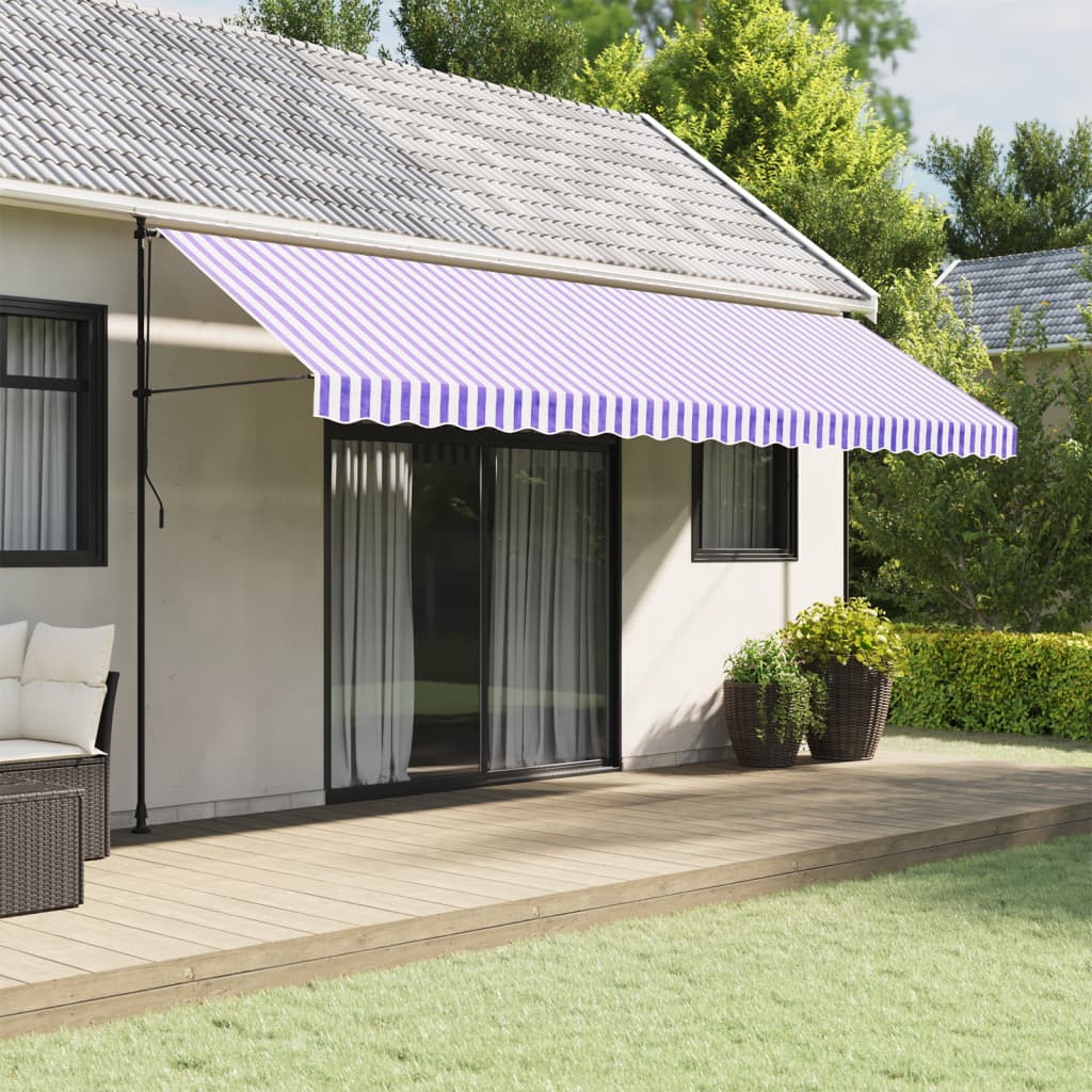 Tecido de substituição para sanefa de toldo 500 cm riscas azul/branco