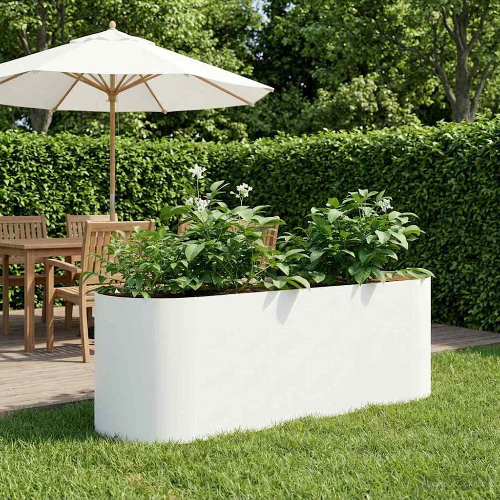 Cama de jardim elevada branco 120 x 40 x 40 cm