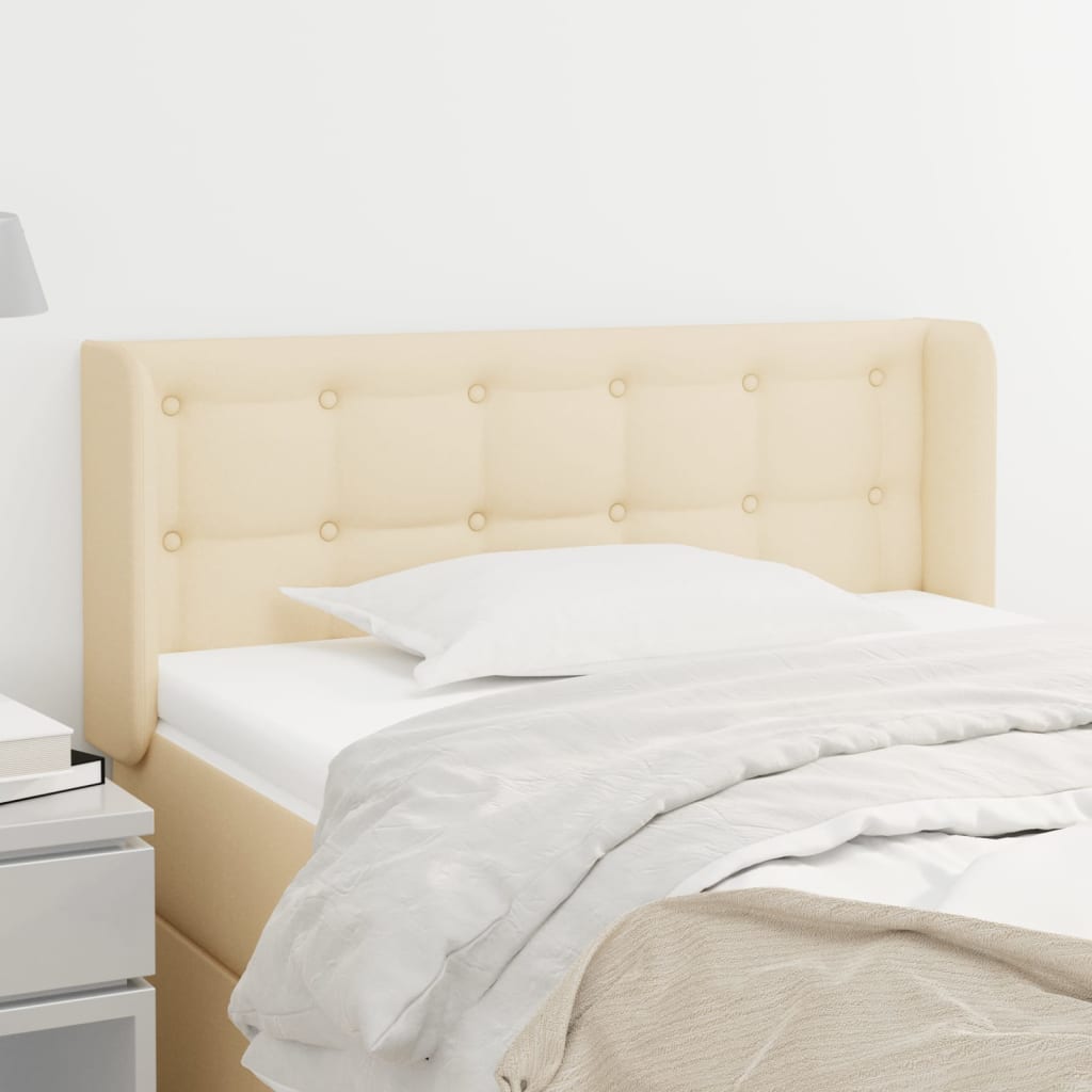 Cabeceira de cama c/ abas tecido 103x16x78/88 cm creme