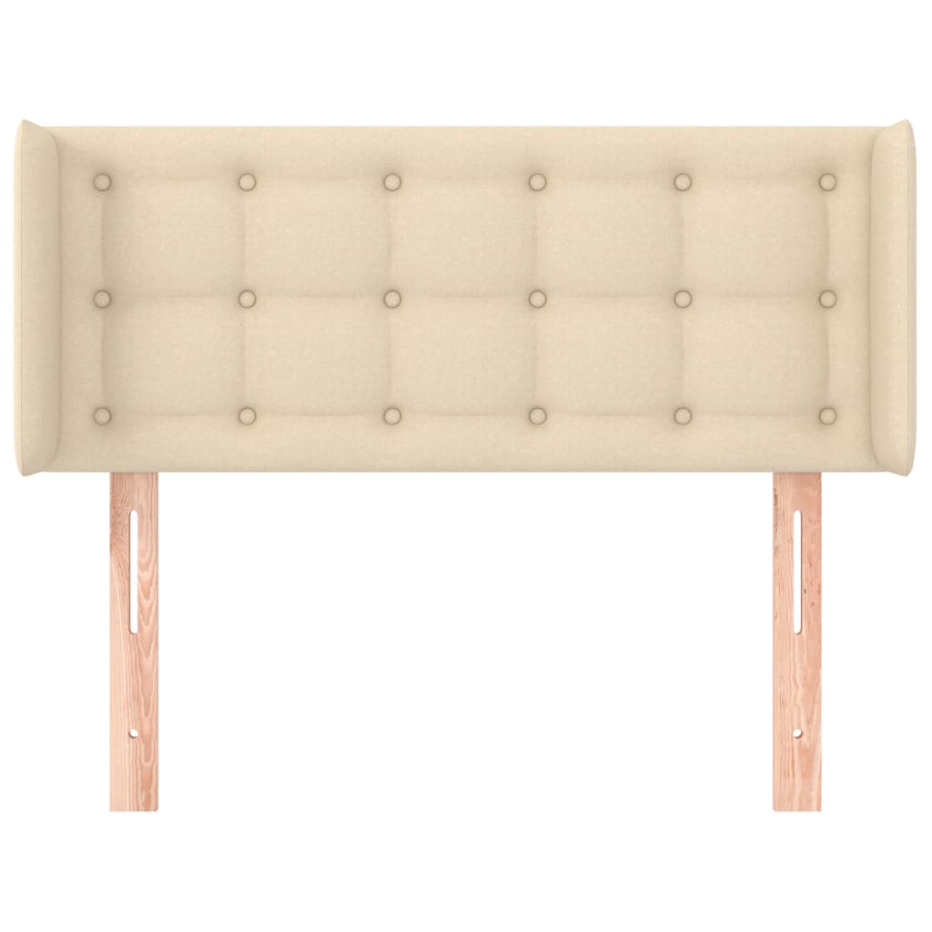 Cabeceira de cama c/ abas tecido 103x16x78/88 cm creme