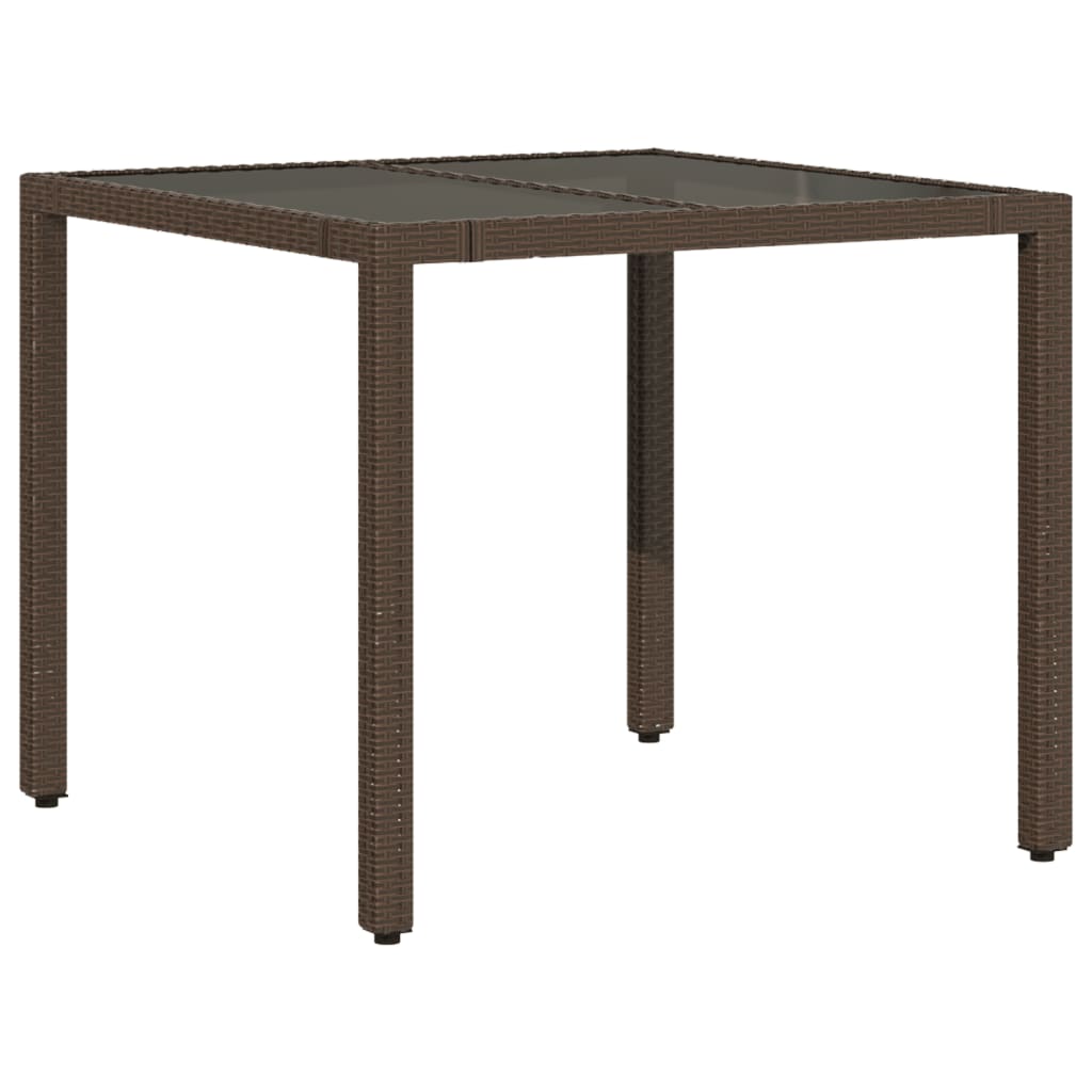 3 Pcs conjunto bistrô com almofadões vime PE castanho