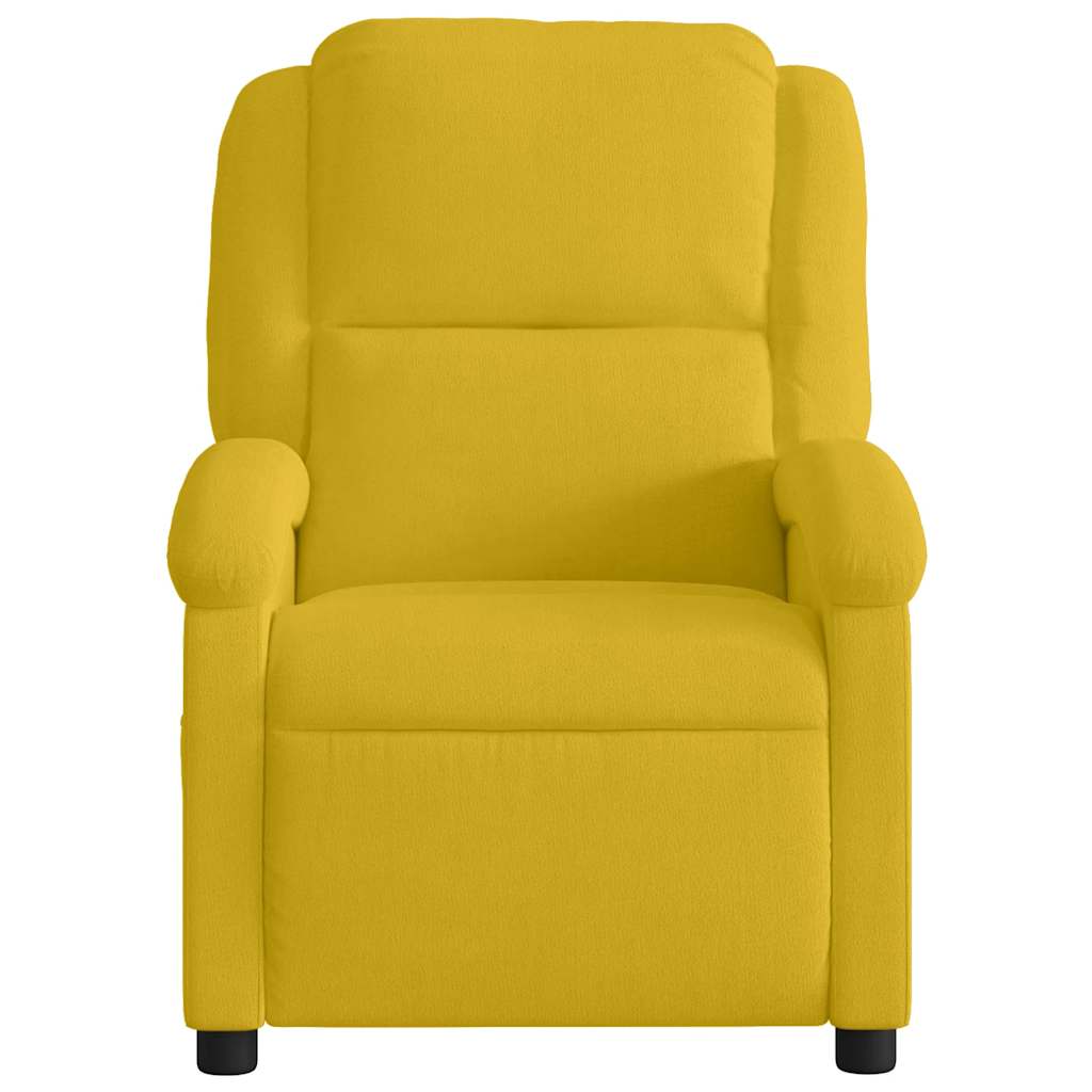Poltrona de massagens reclinável veludo amarelo