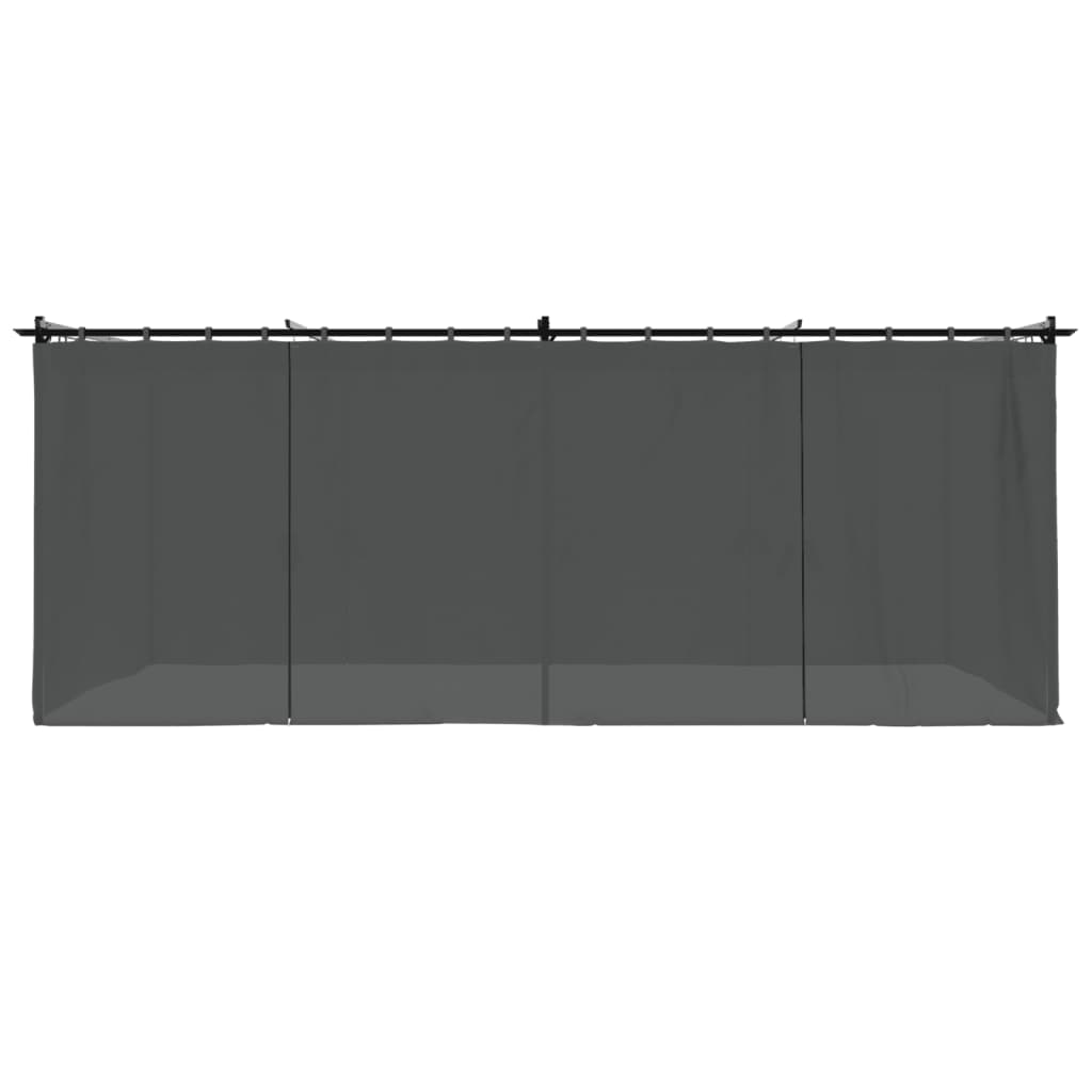 Gazebo com cortinas 6x3 m aço antracite
