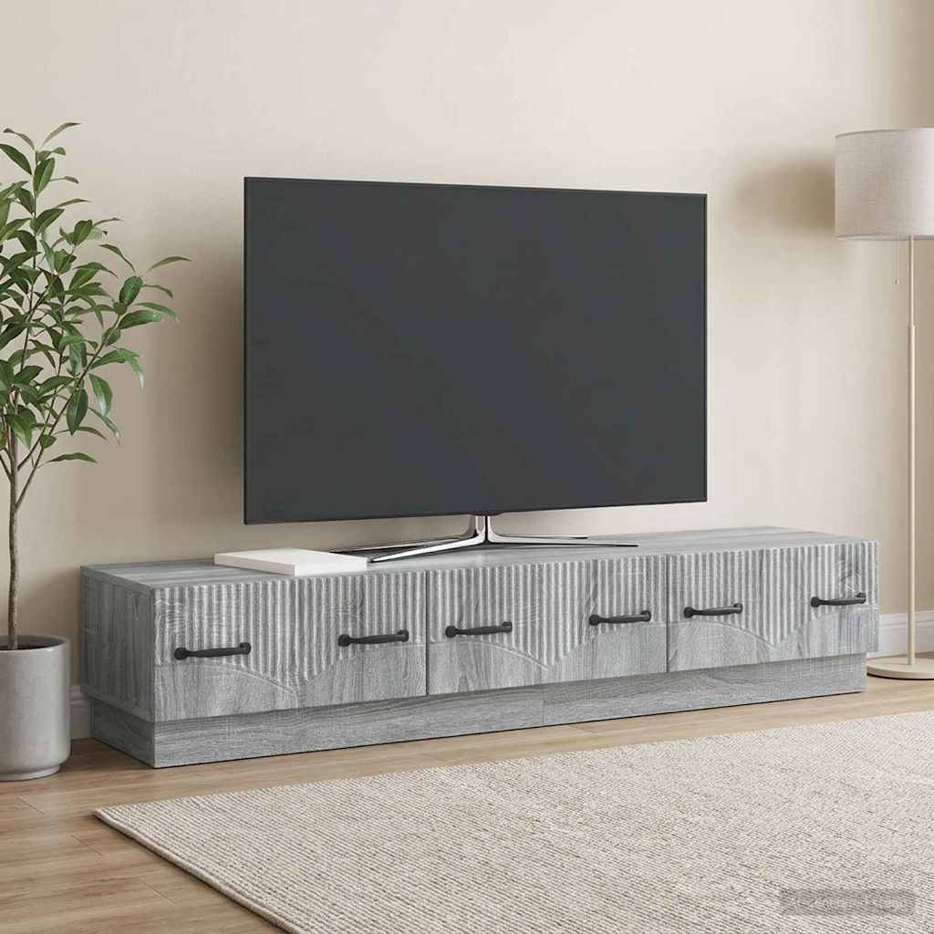 Gabinete para TV com gaveta sonoma cinzento 147 x 34,5 x 27 cm