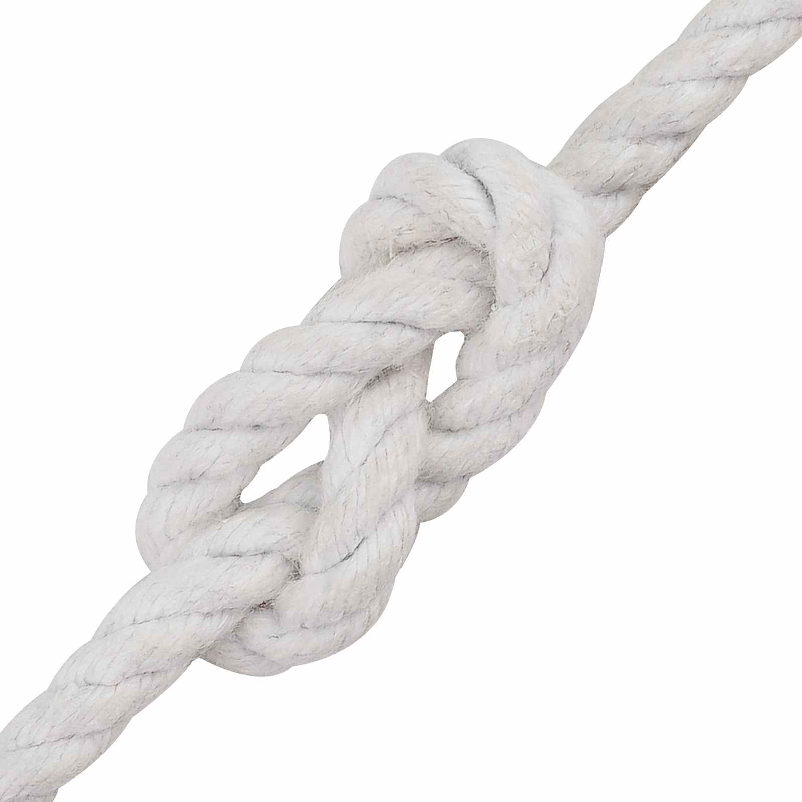 Corda de algodão 6 mm 50 m branco 100% algodão