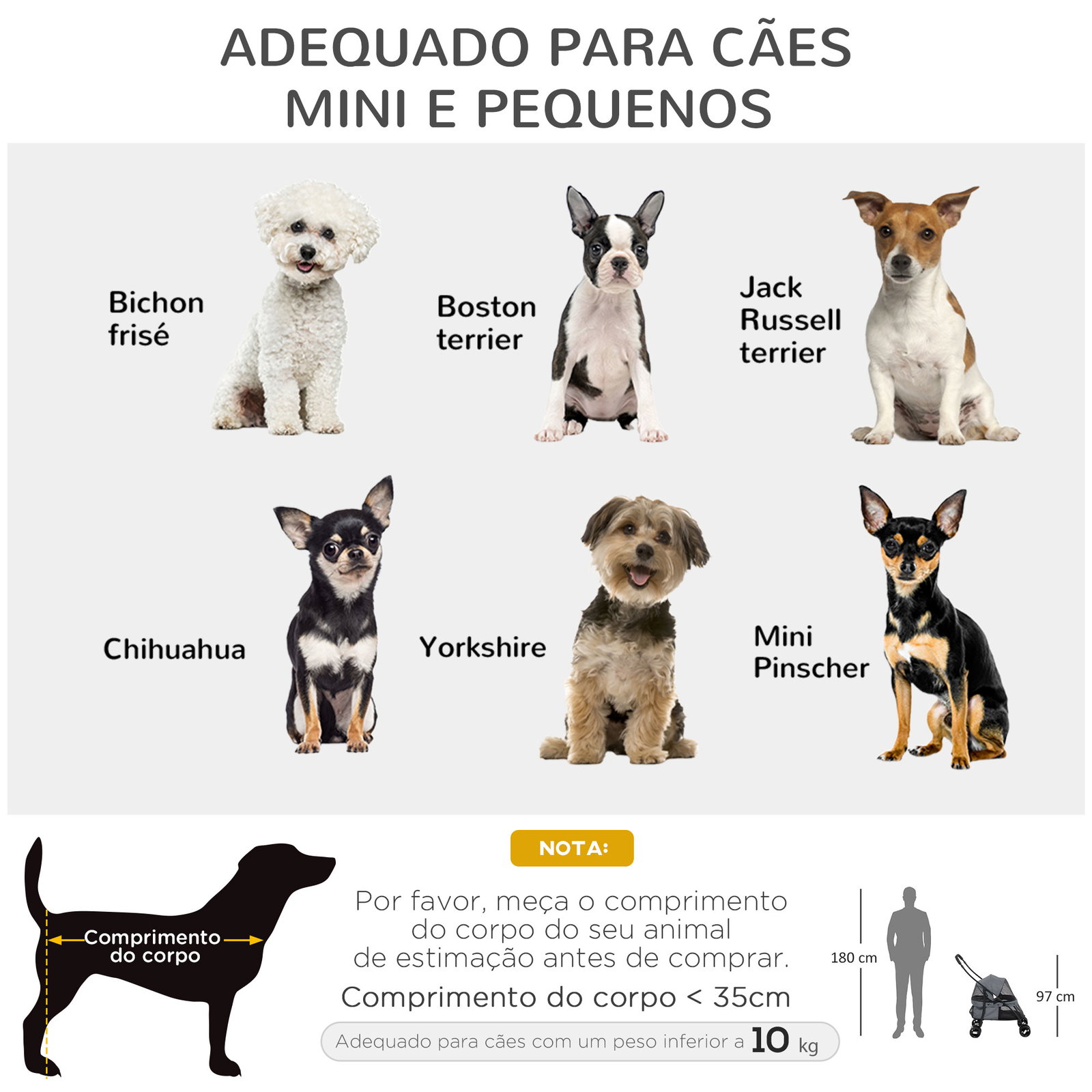 Carrinho para animais de estimação dobrável com janela de malha almofada lavável arnês de segurança 82x47x97cm cinza