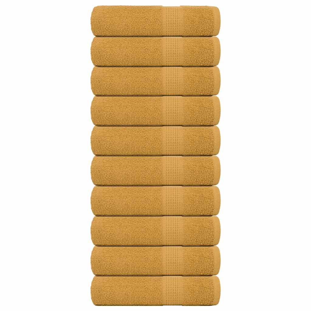 Toalhas de mãos frogn 10 pcs 50x100 cm 360 g/m² ouro