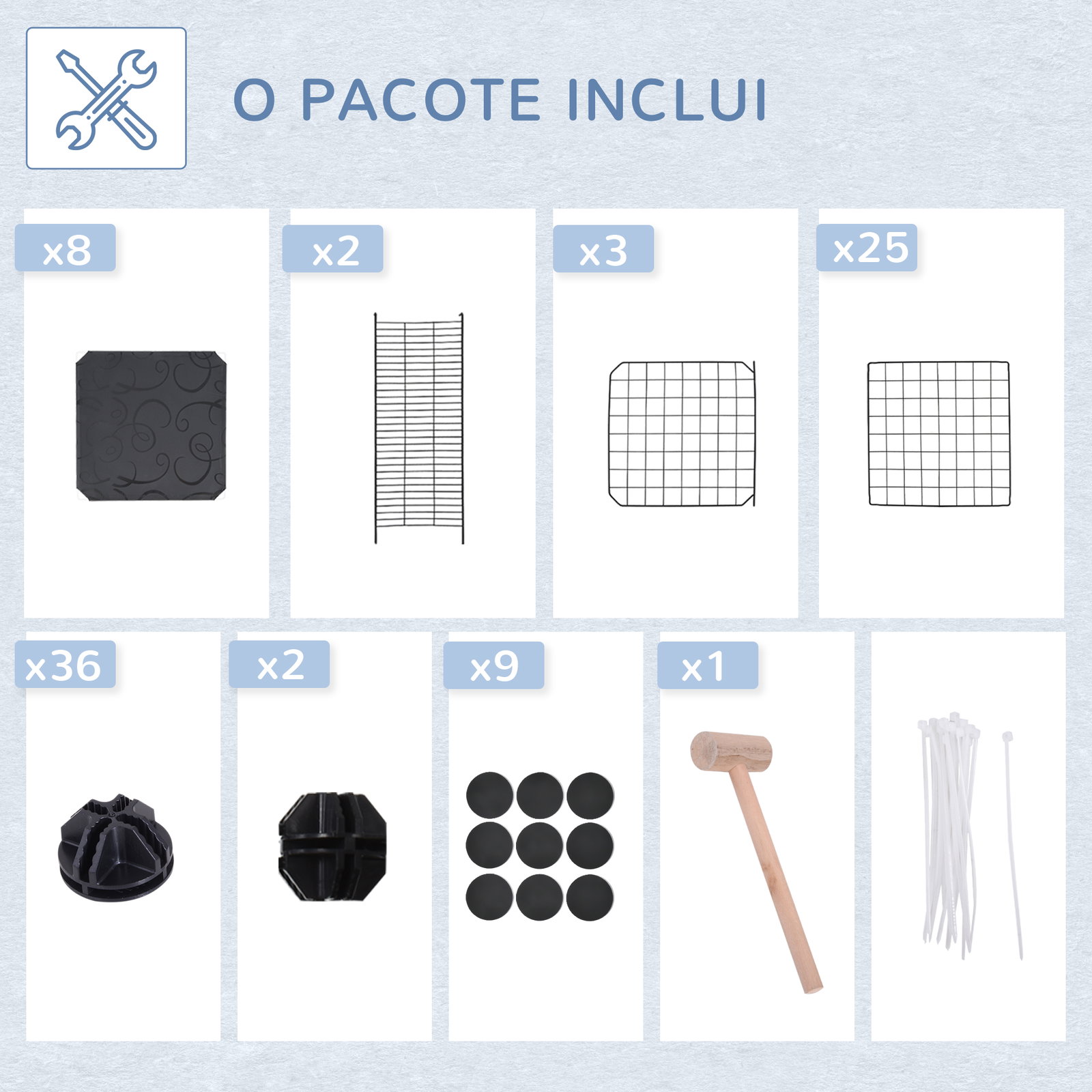Recinto para Animais de Estimação de 3 Níveis com Rampas e Desenho Personalizável 70x70x105 cm Preto