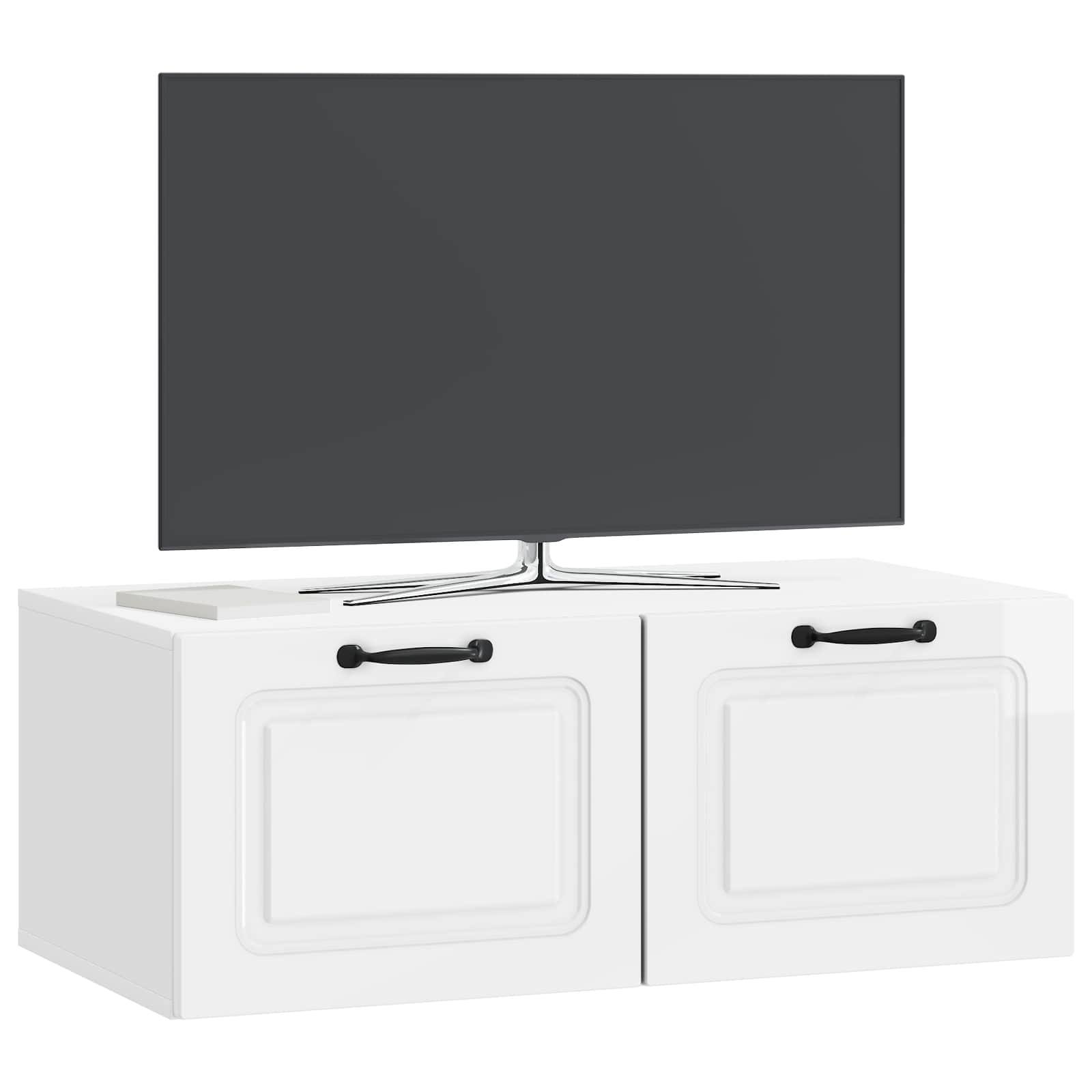 Gabinete de TV de parede branco brilhante 78,5 x 41 x 30 cm