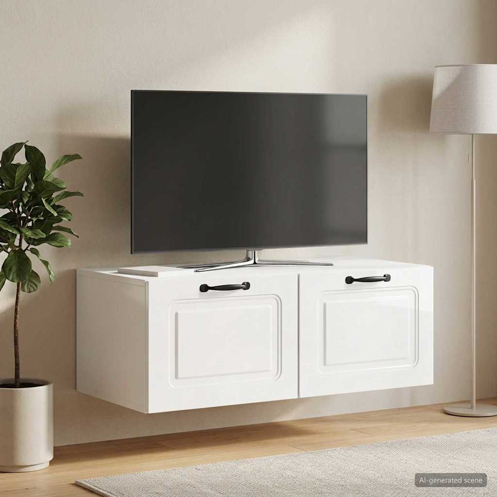 Gabinete de TV de parede branco brilhante 78,5 x 41 x 30 cm