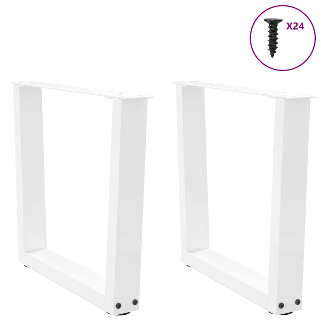 Pés para mesa de centro em v, 2 peças, branco, 50x (42-43,3) cm, aço