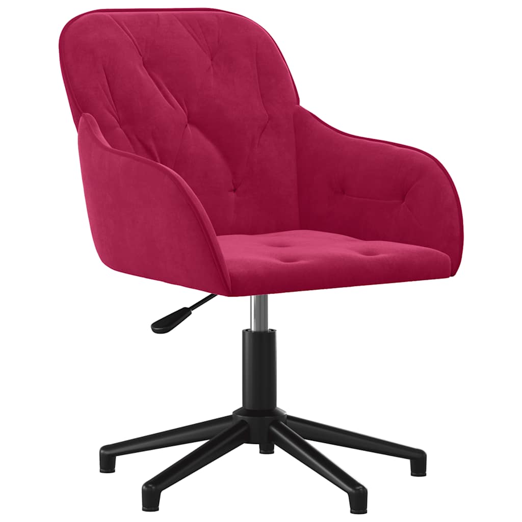 Cadeiras de jantar giratórias 2 pcs veludo vermelho tinto