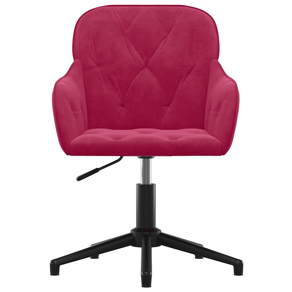 Cadeiras de jantar giratórias 2 pcs veludo vermelho tinto