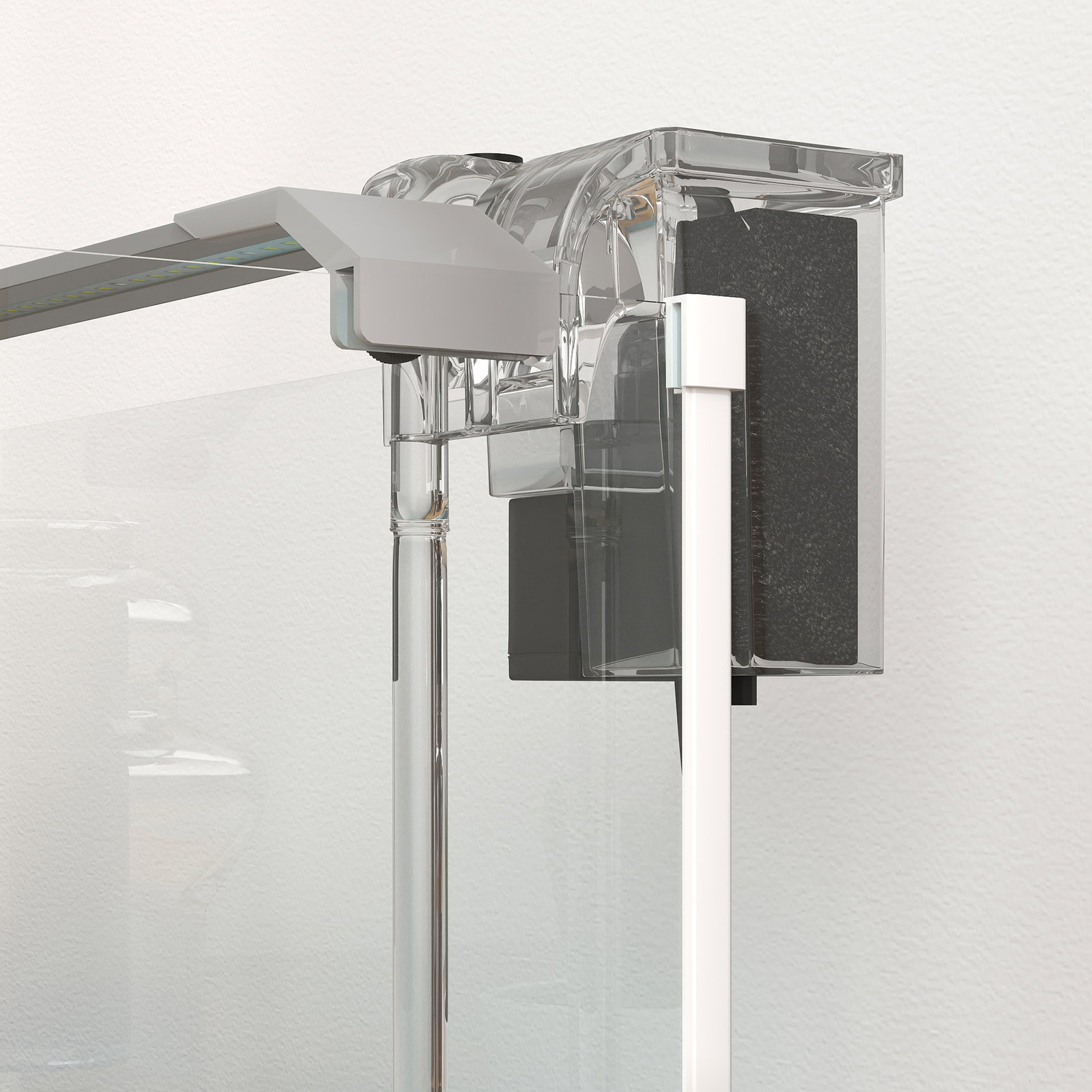 Aquário de vidro com luzes LED aquário de 20l com bomba de filtragem 38x26x27 cm branco