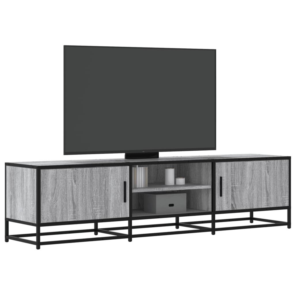 Móvel p/ TV 160x35x41cm derivados madeira/metal cinzento sonoma