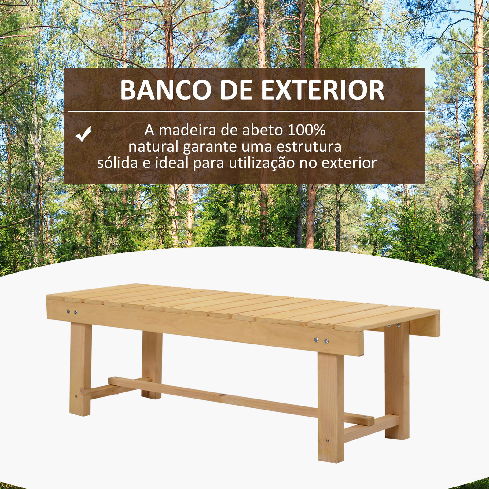 Banco de jardim de 2 lugares banco de madeira carga 250 kg banco para pátio exterior 110x38x35 cm madeira