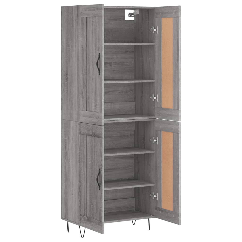 Armário alto 69,5x34x180 cm derivados de madeira sonoma cinza