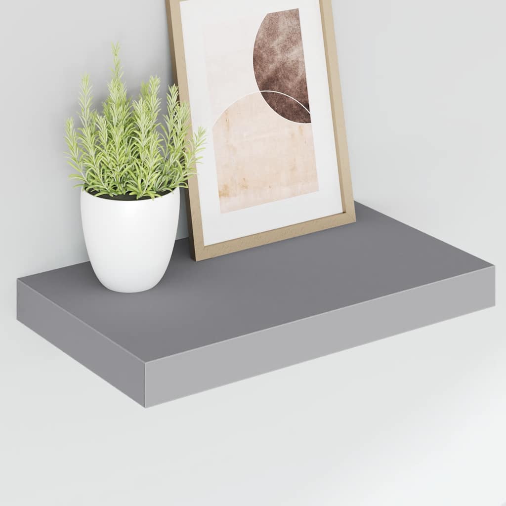 Prateleiras de parede suspensas 4 pcs 40x23,5x3,8cm MDF cinza