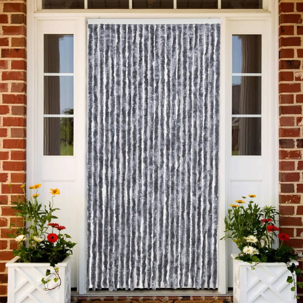 Cortina anti-insetos 100x200 cm chenille prateado