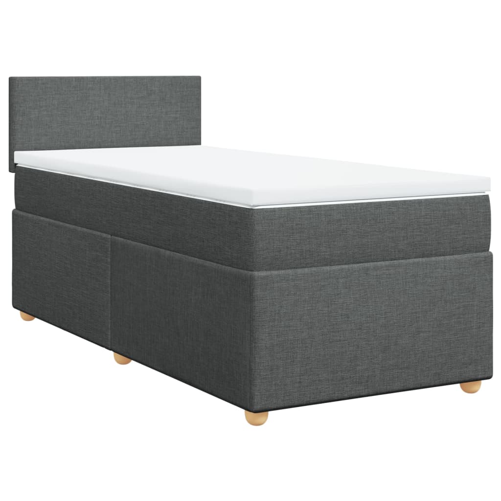 Cama com molas/colchão 90x200 cm tecido cinzento-escuro