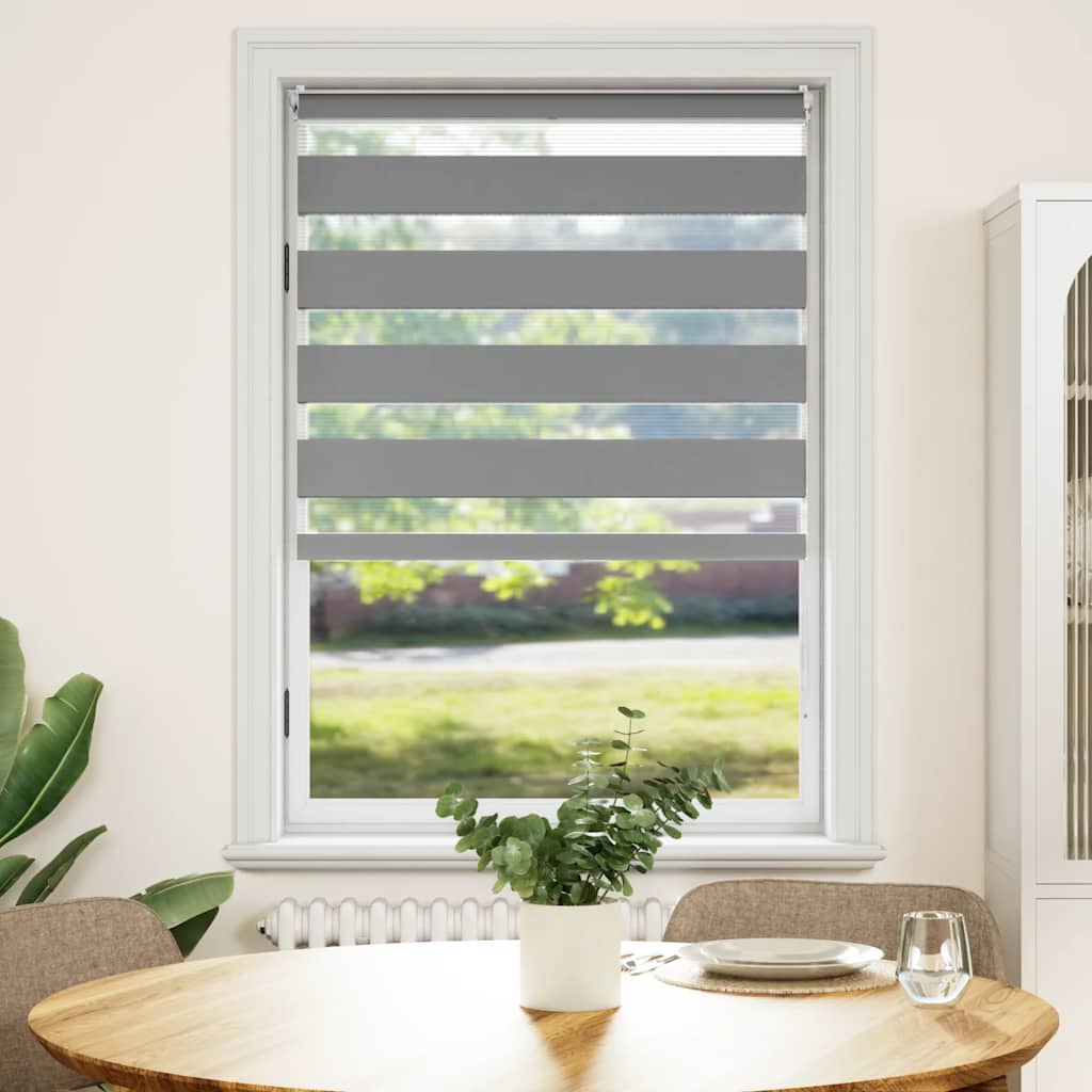 Cortina zebra 100,9x175 cm, largura do tecido 96,7 cm, cinza