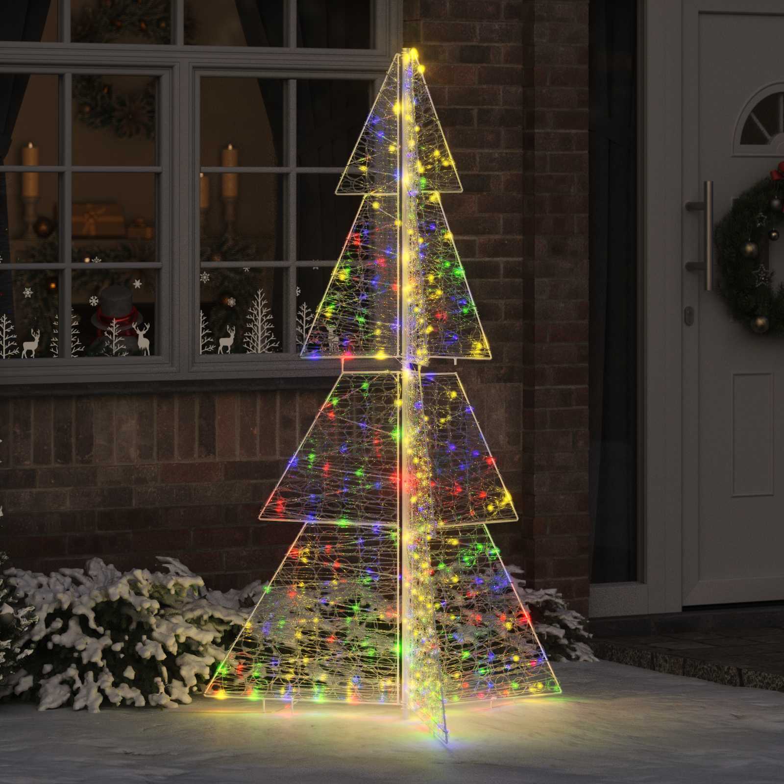 Árvore de natal com 240 leds multicolor 180 cm acrílo