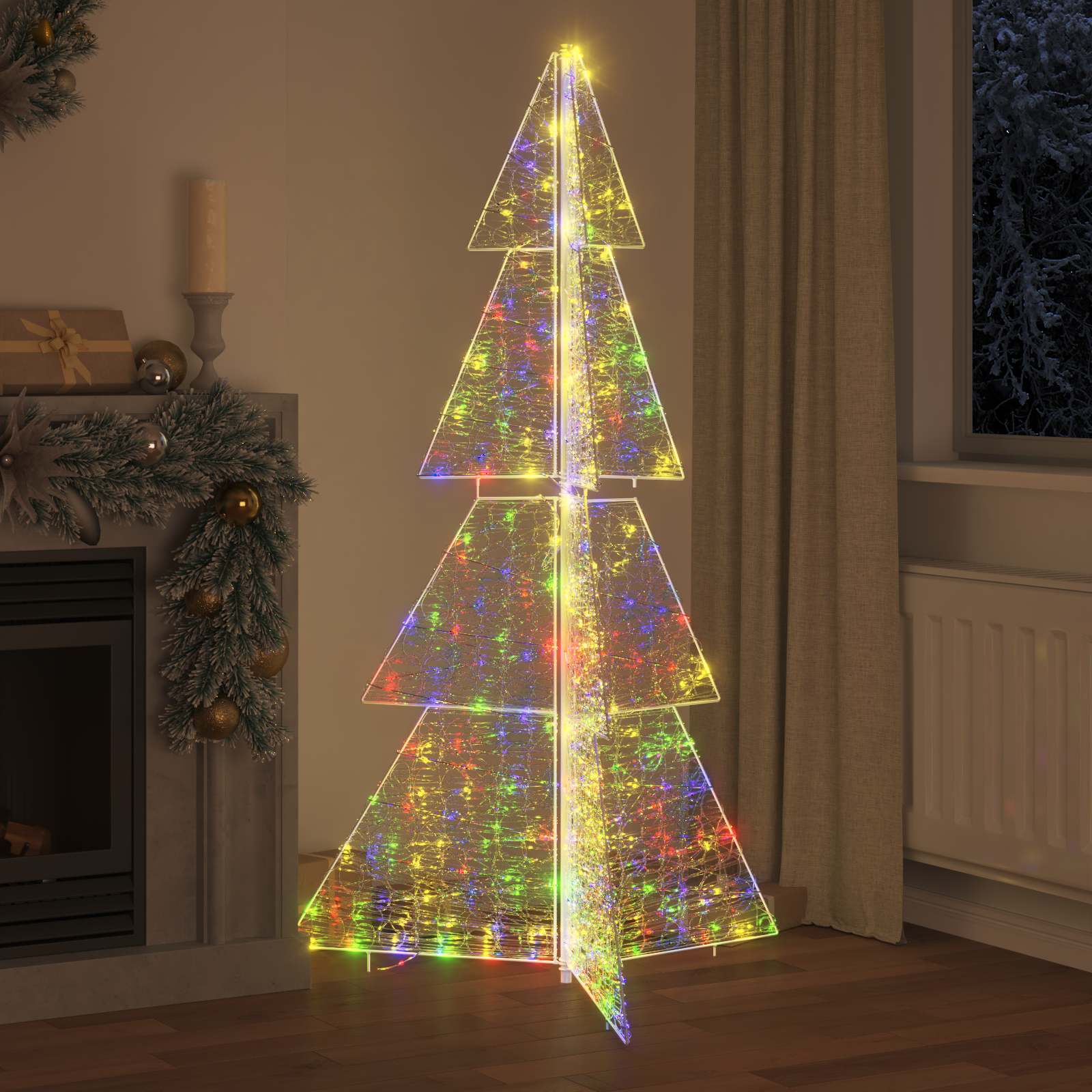 Árvore de natal com 240 leds multicolor 180 cm acrílo