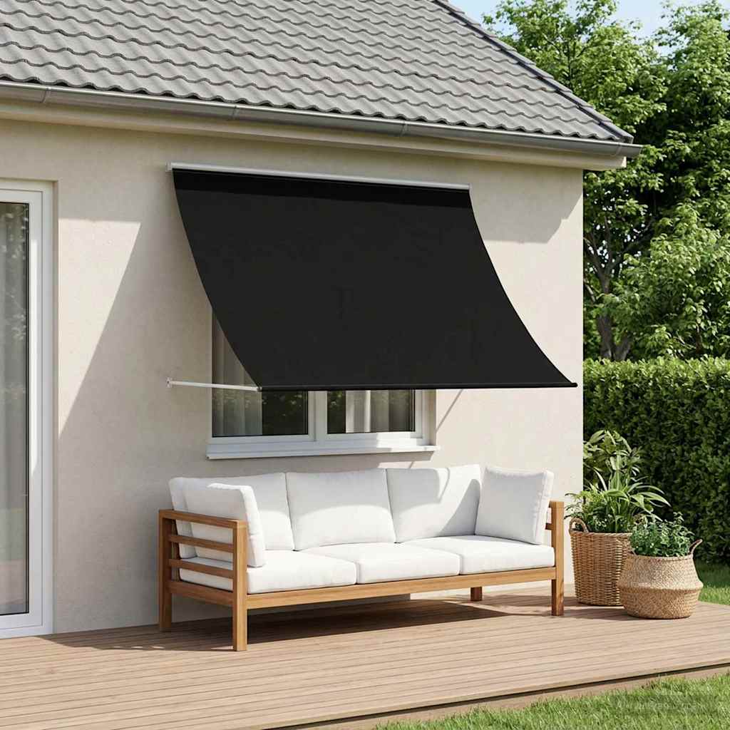 Toldo preto 400 x 150 cm poliéster 180 g / m² com revestimento pu