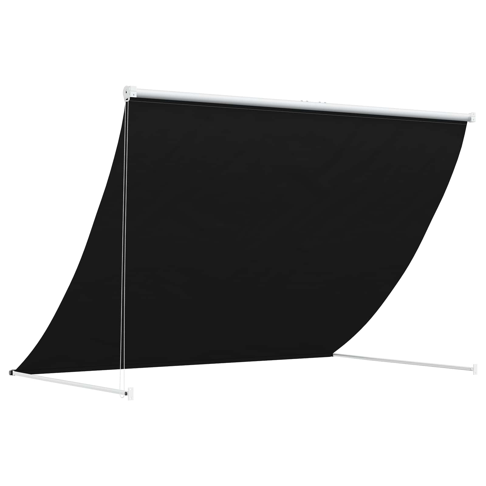 Toldo preto 400 x 150 cm poliéster 180 g / m² com revestimento pu