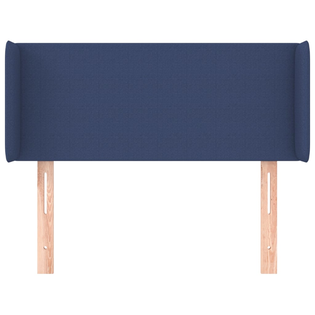 Cabeceira de cama c/ abas tecido 103x16x78/88 cm azul