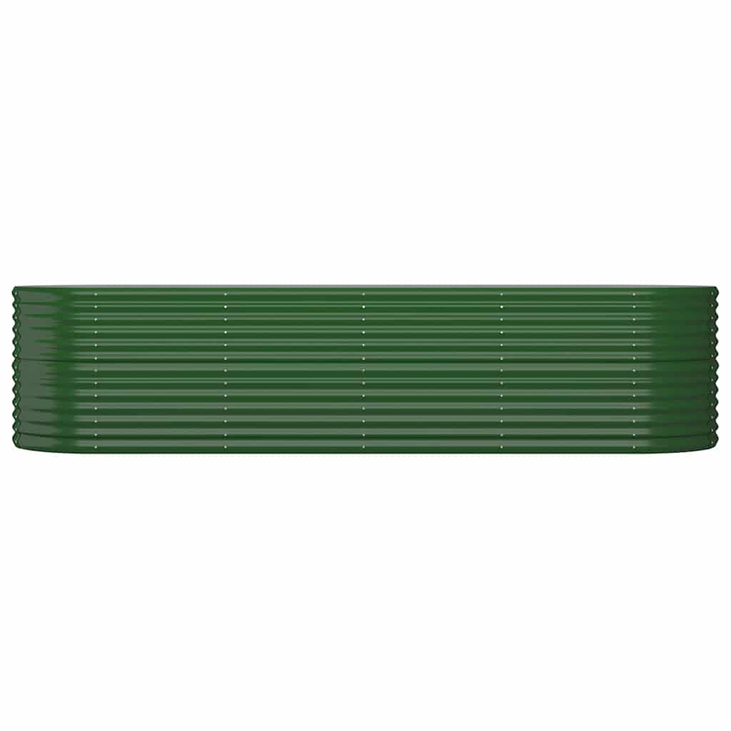 Canteiro elevado jardim 296x80x68 cm aço galvanizado verde