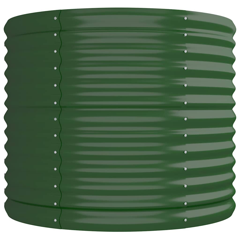Canteiro elevado jardim 296x80x68 cm aço galvanizado verde