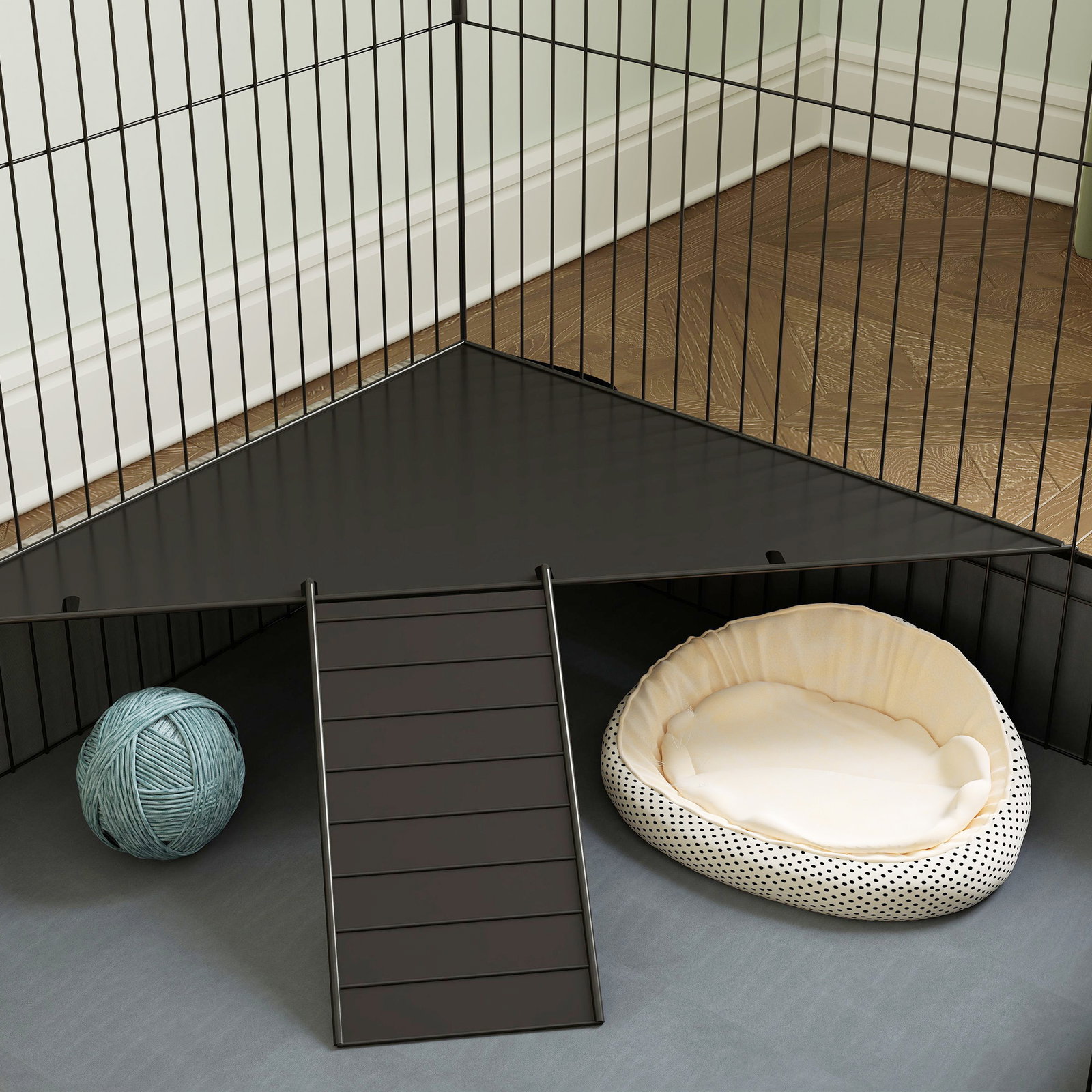 Gaiola para animais pequenos gaiola para roedores coelhos com tampa amovível recinto para cobaias ouriços 121x61x61 cm preto