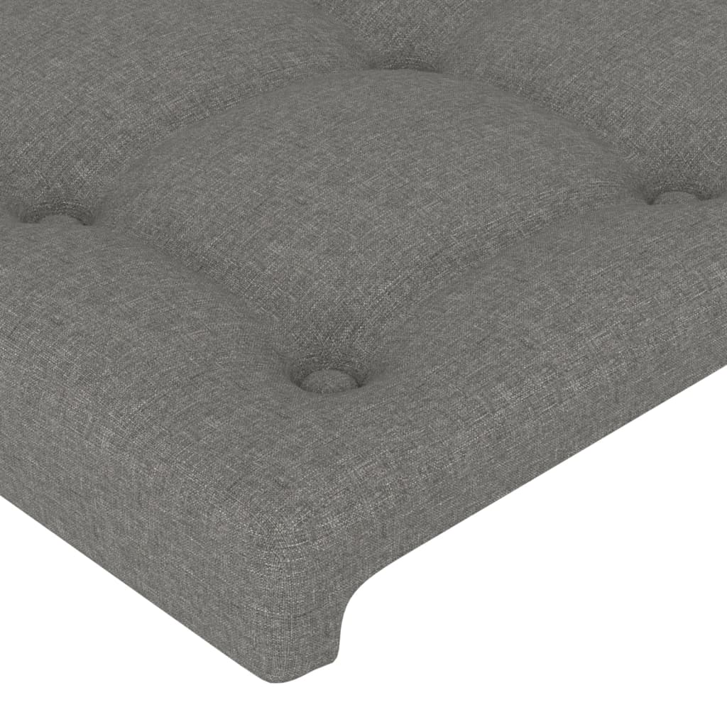 Cabeceira cinza escuro 200x5x118/128 cm tecido