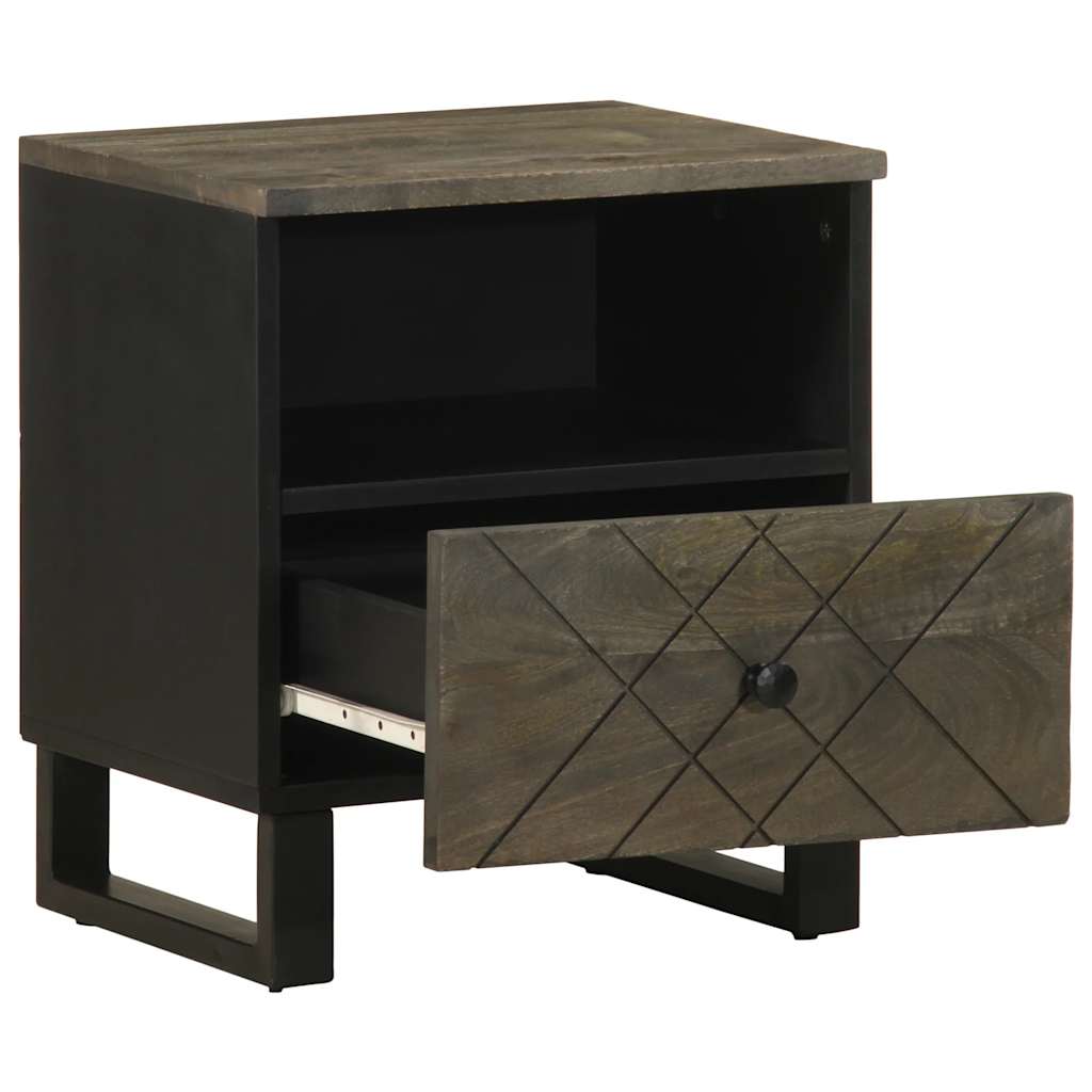Mesa de cabeceira 40x33x46 cm madeira de mangueira maciça preto