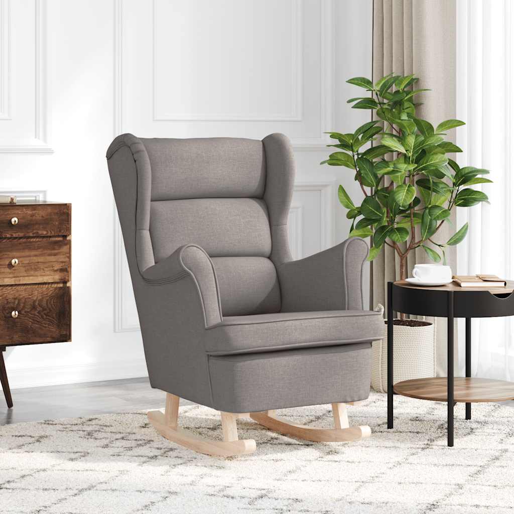 Cadeira de baloiço 74x90x102 cm tecido cinzento-acastanhado