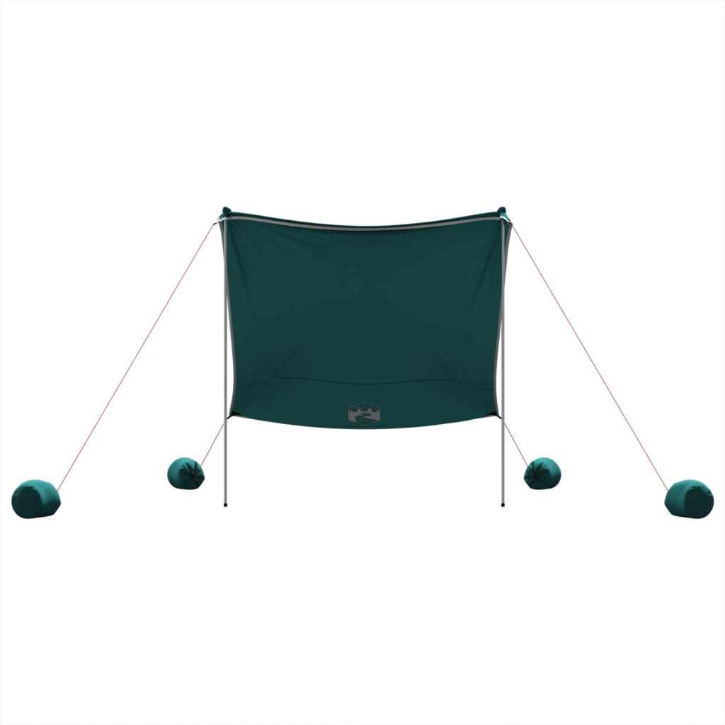 Toldo de praia com âncoras de areia 214x236 cm verde
