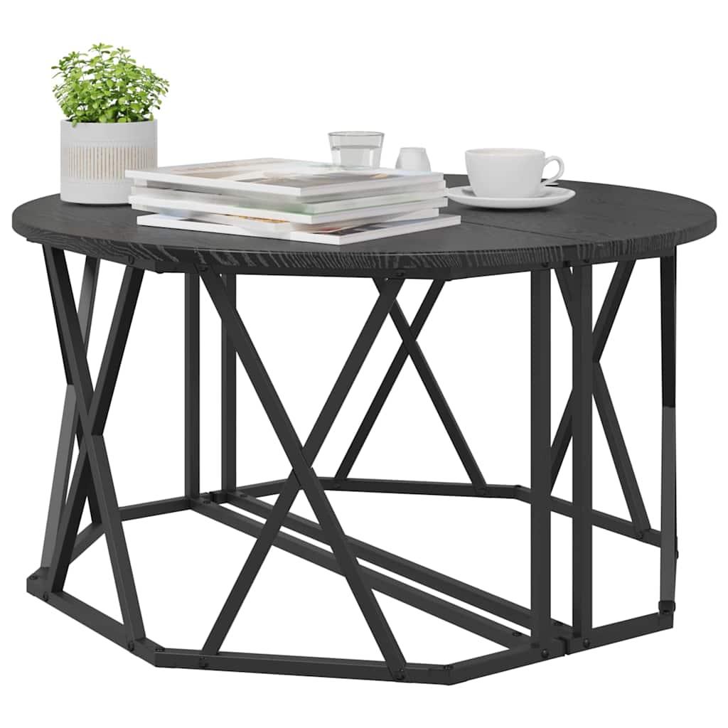Mesa de centro carvalho preto 80 x 80 x 42 cm