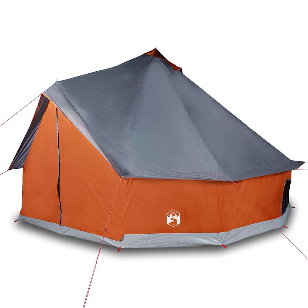 Tenda familiar tipi para 12 pessoas impermeável cinza/laranja