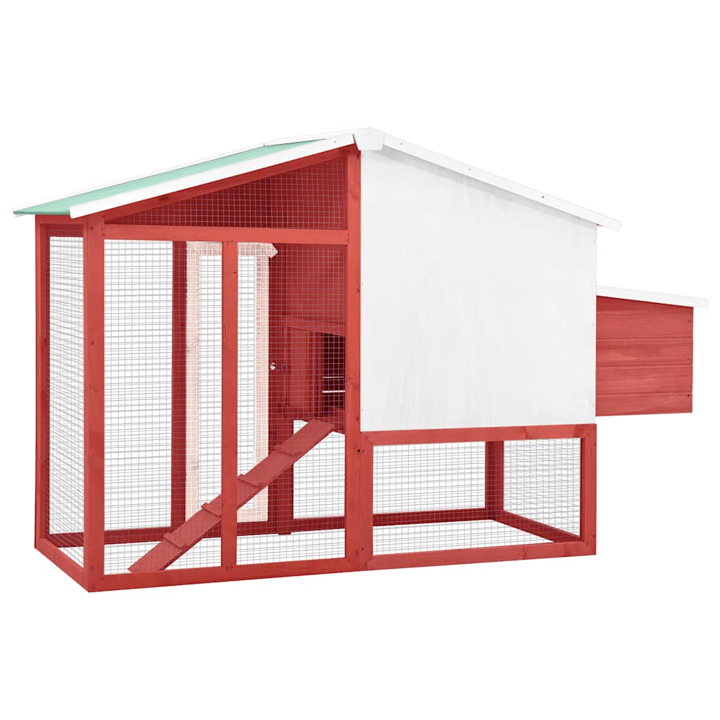 Galinheiro c/ caixa nidificação abeto maciço vermelho e branco