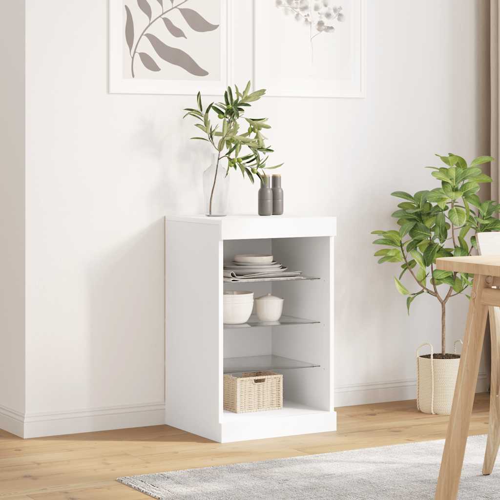 Aparador com luzes LED 41x37x67 cm branco
