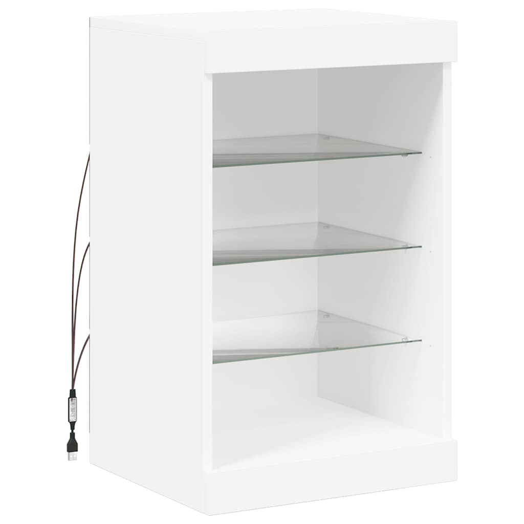 Aparador com luzes LED 41x37x67 cm branco