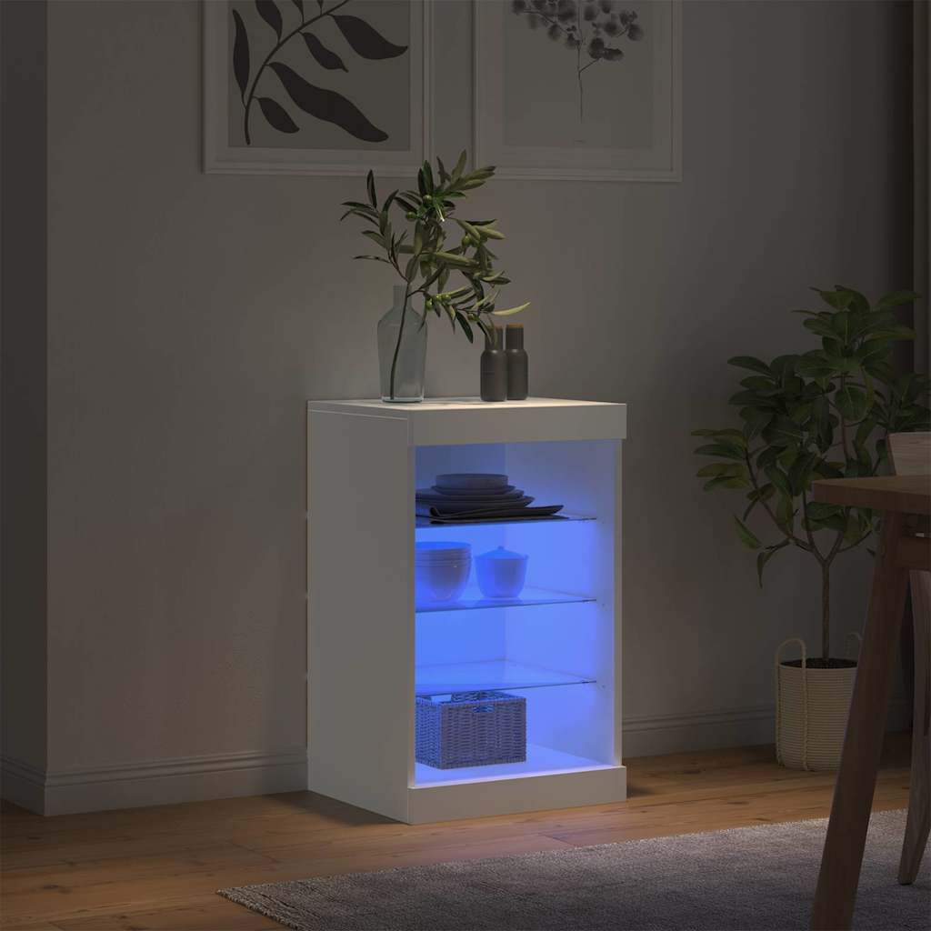 Aparador com luzes LED 41x37x67 cm branco