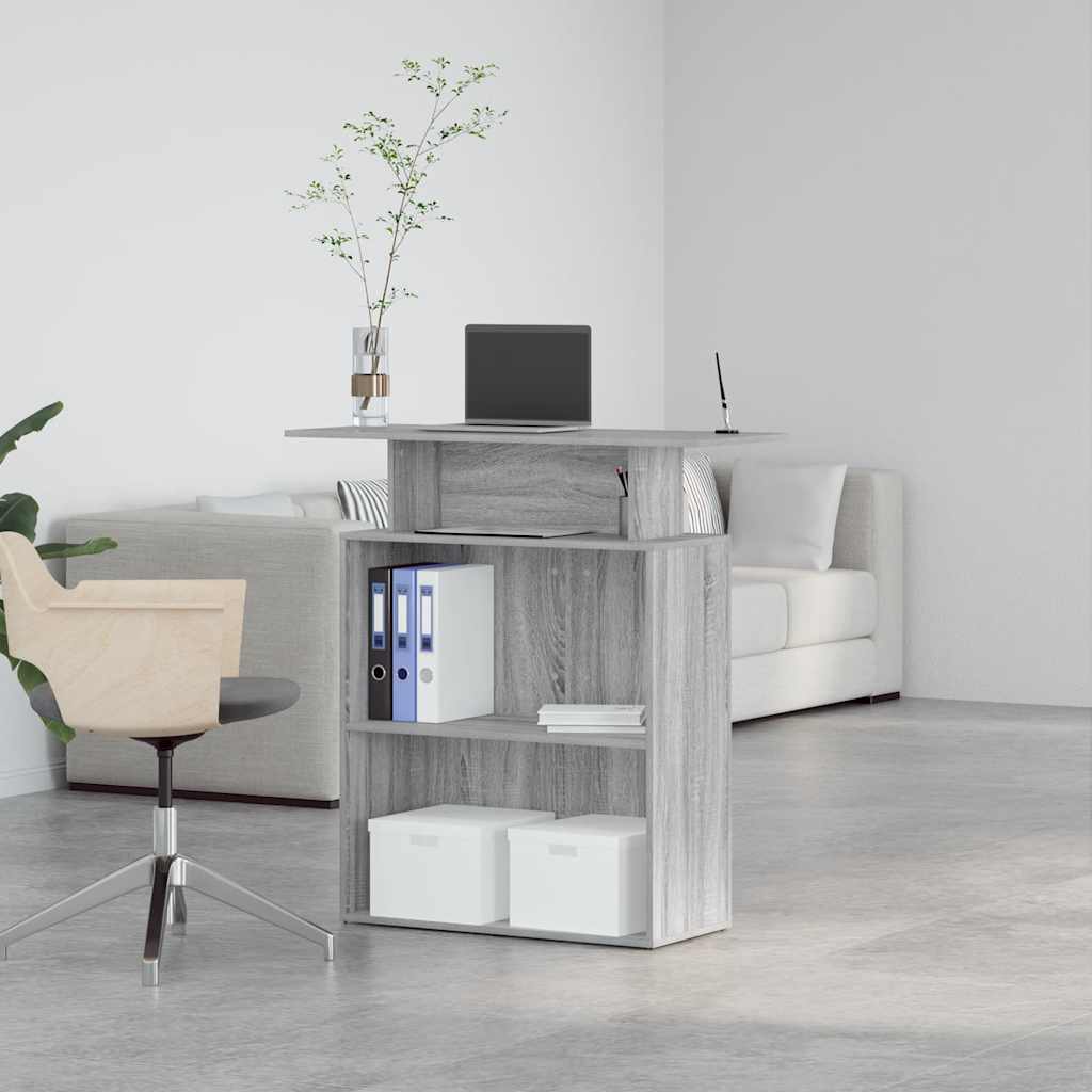 Balcão recepção 100x40x104 cm deriv. madeira cinzento sonoma