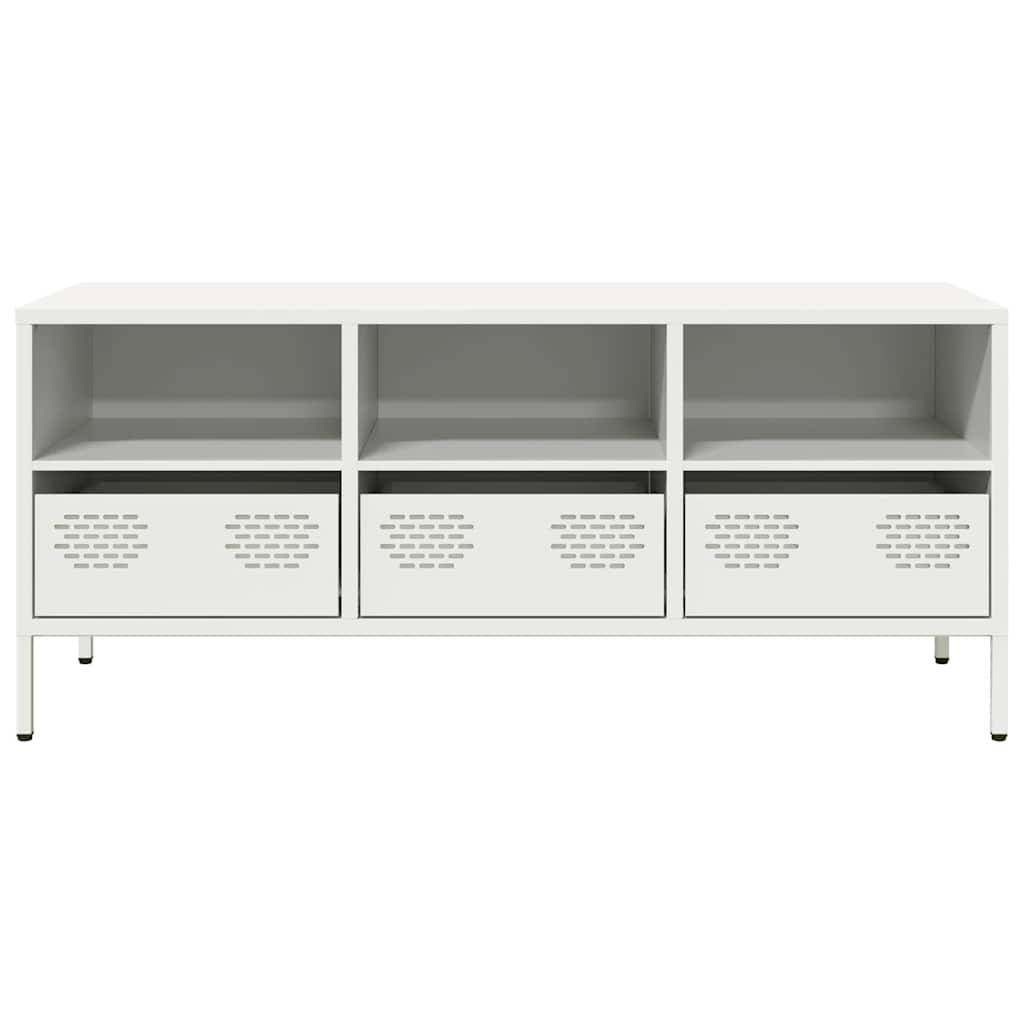 Móvel de TV 101,5x39x43,5 cm aço laminado a frio branco