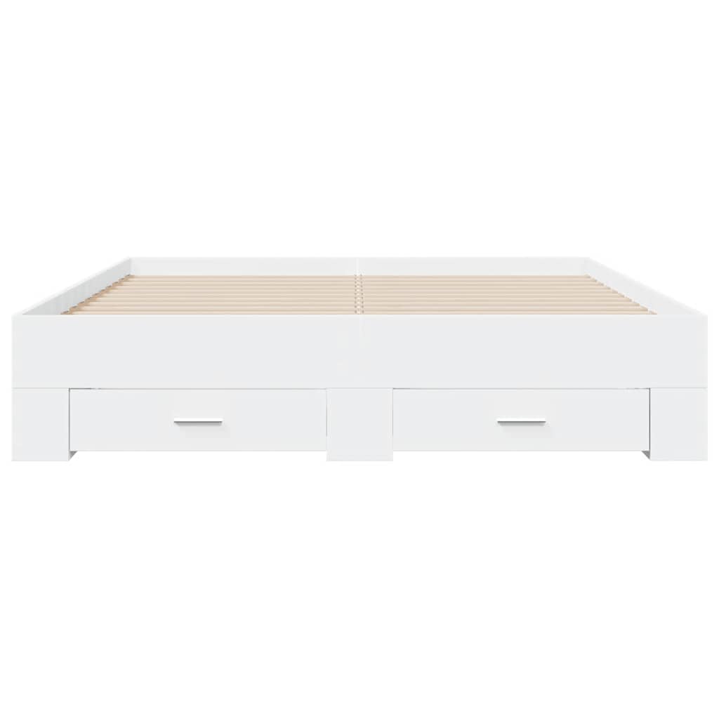 Estrutura de cama c/ gavetas 150x200cm derivados madeira branco