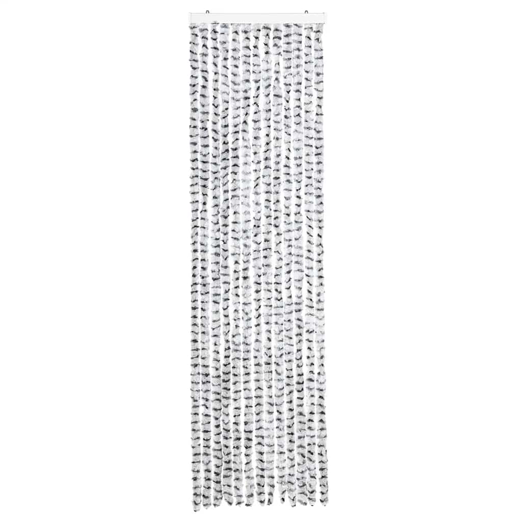 Cortina anti-insetos 56x185 cm chenille cinzento claro e escuro